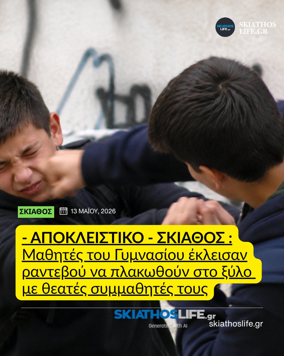 SkiathosLife's tweet photo. - ΑΠΟΚΛΕΙΣΤΙΚΟ - ΣΚΙΑΘΟΣ : Μαθητές του Γυμνασίου έκλεισαν ραντεβού να πλακωθούν στο ξύλο με θεατές συμμαθητές τους https://t.co/ESfSCK9ITA https://t.co/Vyidqw8ERc