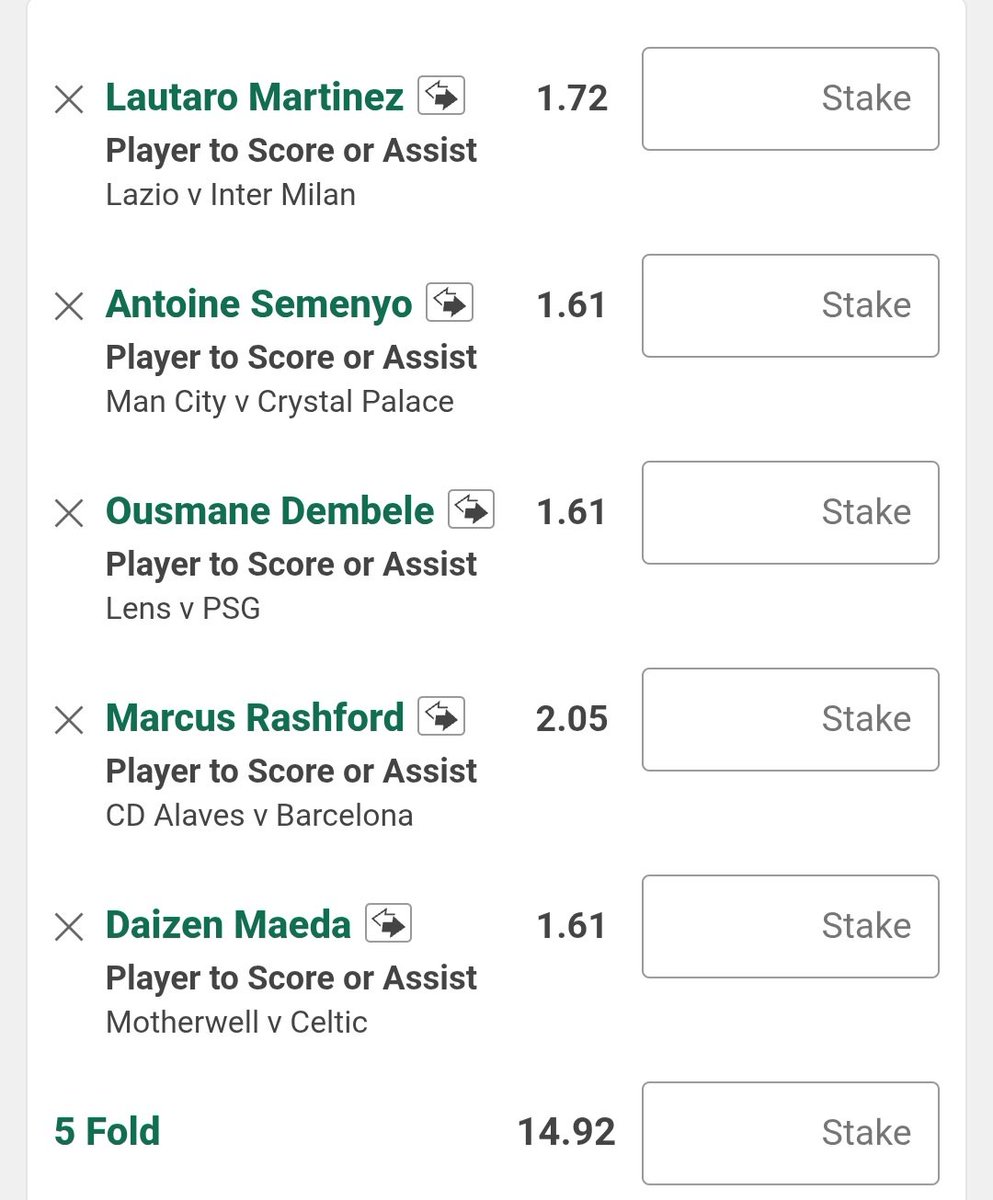 winningflow's tweet photo. Players to ⚽️ or 🅰️

Lautaro Martinez 🇦🇷 
Antoine Semenyo 🇬🇭 
Ousmane Dembele 🇫🇷 
Marcus Rashford 🏴󠁧󠁢󠁥󠁮󠁧󠁿 
Daizen Maeda 🇯🇵 https://t.co/EhIHafhnUp