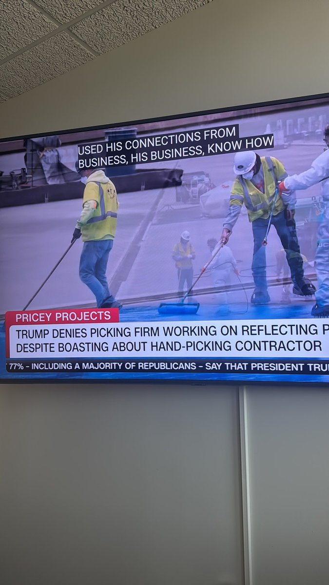JB3719's tweet photo. @libsoftiktok @christopherrufo @robbystarbuck Meanwhile CNN currently covering the  $13M reflection pool project because Trump knew the contractor like it’s Watergate. https://t.co/tsoxQQMgnx