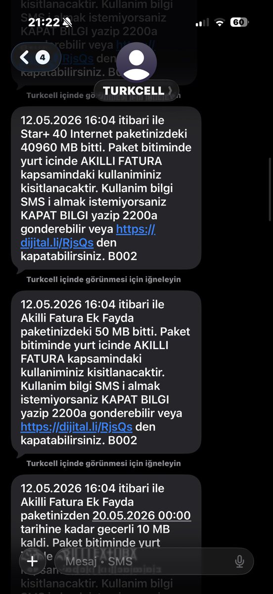 barismertt's tweet photo. Turkcell ile iki gündür internet rezilliği yaşıyorum. Dün aniden paketimdeki internet hızlı bir şekilde bitti. 10gb ek paket aldım, o da 1 saat içinde kullanılmadan bitti. Müşteri hizmetlerine talep açtım(takep no 194489988) 24saat geçti hâla çözüm yok. @Turkcell #turkcell https://t.co/f4es0k08qG