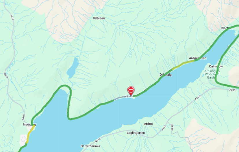 @NWTrunkRoads ️UPDATE ⌚️19:27 🗺️#A83 Dunderave Castle ⛔️The A83 remains ...