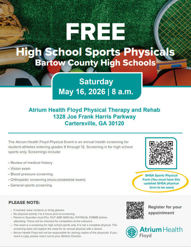 Adairsville306's tweet photo. Free Physical Day this SATURDAY! Make sure to scan the bottom QR code on the flyer to register.

https://t.co/eaLbhyLbCR https://t.co/yniQXTJKkg