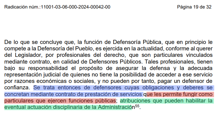 Ioannes1970's tweet photo. Defensores públicos vinculados por contratos de prestación de servicios son particulares que ejercen funciones públicas.

CE SCSC Rad. 11001-03-06-000-2024-00042-00 https://t.co/Do5FssVFiY