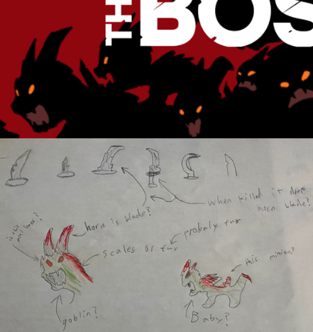 DadinNola's tweet photo. Just a little lore theory my son drew on future swords for #KillTheBoss from their recent tech test @AdventureWurld #blockchaingaming https://t.co/YgB2Ov1OcA