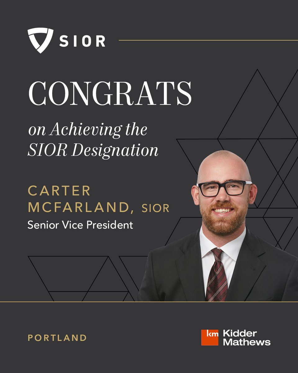 KidderMathews's tweet photo. Congratulations to Carter McFarland for earning the prestigious SIOR designation from the Society of Industrial and Office Realtors®. Read more in The Registry: https://t.co/I2tTnvuTKi https://t.co/AbR3T0xzMH