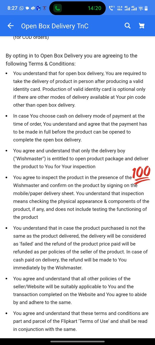 Asundriyal27's tweet photo. Therefore, denial of return merely on the ground that the product was delivered under OBD is completely against Flipkart’s own stated policy.@Flipkart @flipkartsupport https://t.co/uHMbp8NWnz