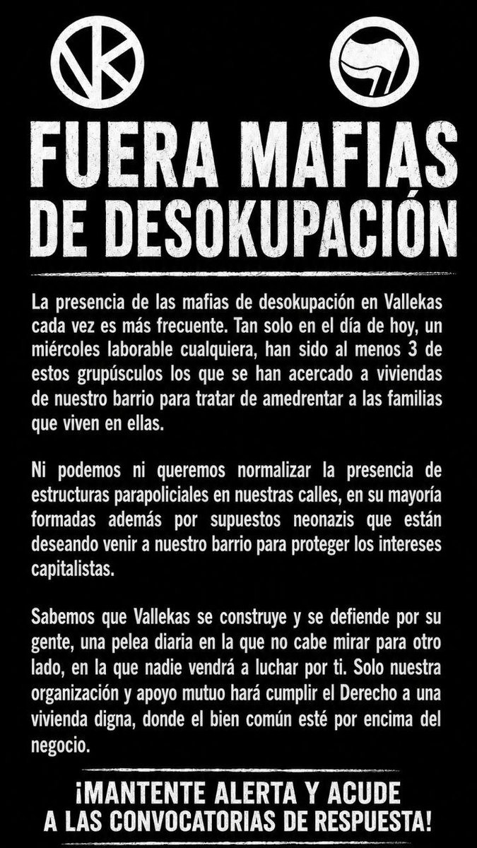 Afernandez1924's tweet photo. Vallekas es lo que es porque miles de hombres y mujeres se dejaron el alma para que así fuese. Cada centímetro de este barrio está hecho con el sudor y la sangre de los que nos preceden.
Una pelea diaria en la que no cabe mirar para otro lado. El barrio se cuida. https://t.co/4KzGc6kR2e