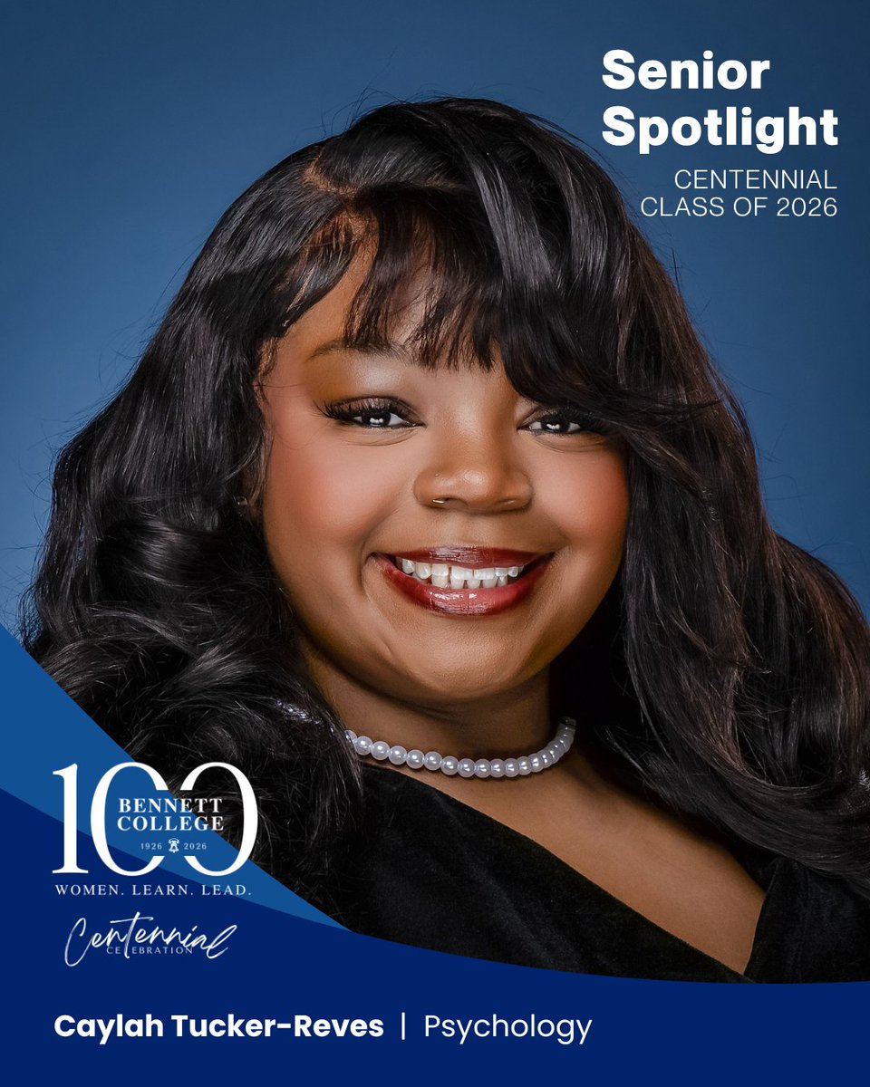 BennettCollege's tweet photo. CENTENNIAL CLASS OF 2026 SENIOR SPOTLIGHT

Caylah Tucker-Reves ’26

Psychology Major

#BennettCentennial #SeniorSpotlight #BennettCollege #BennettBelles #HBCU #HBCULove #bennettbellesdoitwell #WeAreBennett https://t.co/KppNkXJSrk