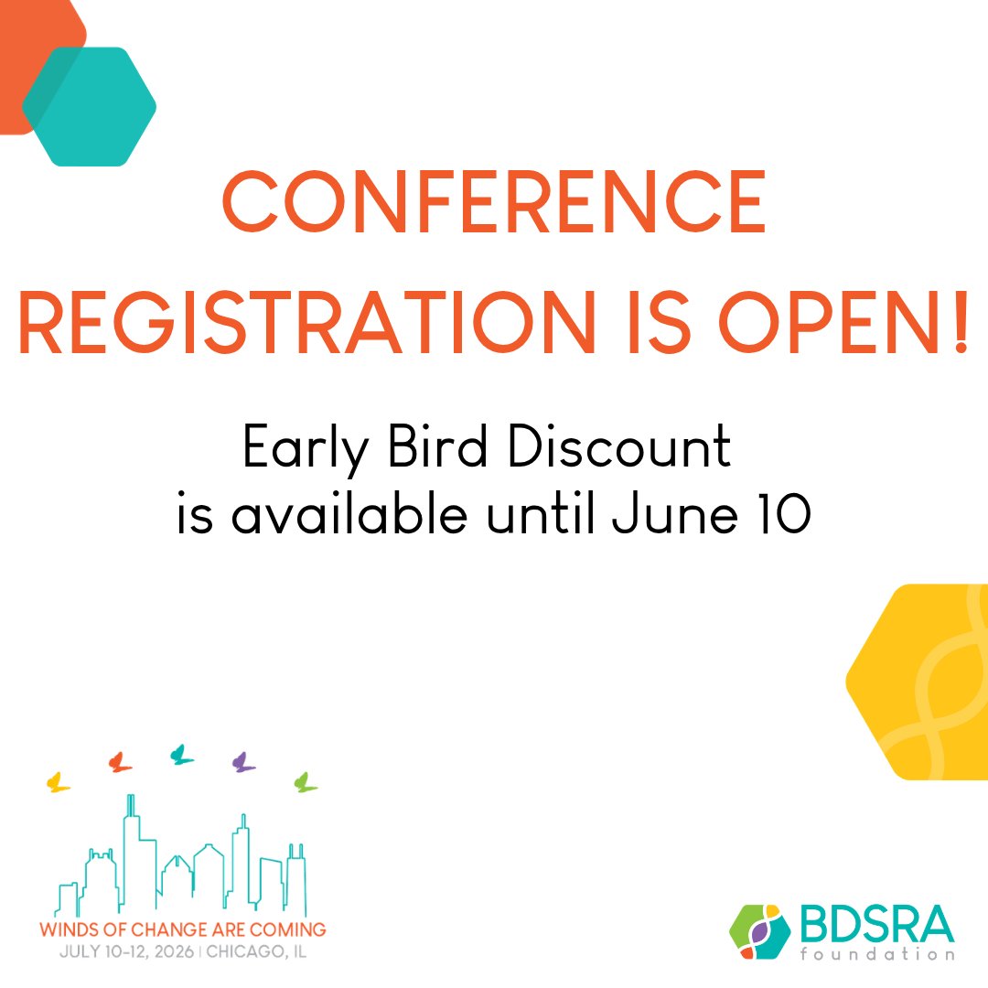 BDSRA's tweet photo. 🚨 REGISTRATION IS OPEN: https://t.co/hHhual4MJm 

Join us in Chicago this July for the 2026 BDSRA Annual Family Conference! The Conference brings together domestic and international families affected by Batten disease, researchers, clinicians, and industry professionals. https://t.co/mrEghNgfDs