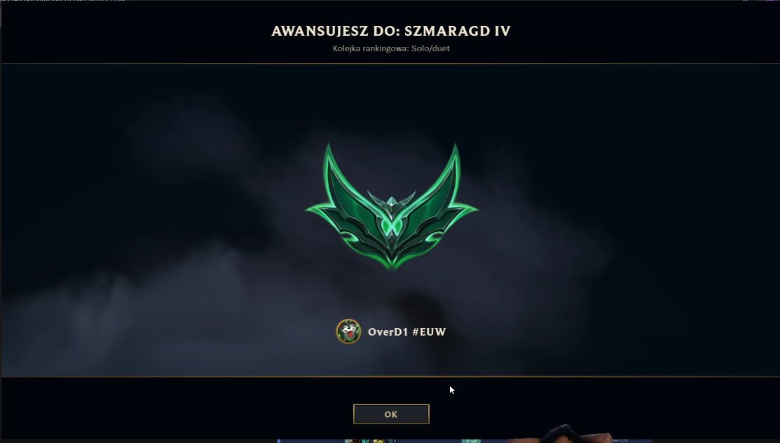 OverD1_'s tweet photo. I GOT EMERALD TODAY! Finally I got emerald live on stream, it’s been a great run. Time to aim for more 😤 #LeagueOfLegends #riotgames #overd1 https://t.co/3y0USsirmA