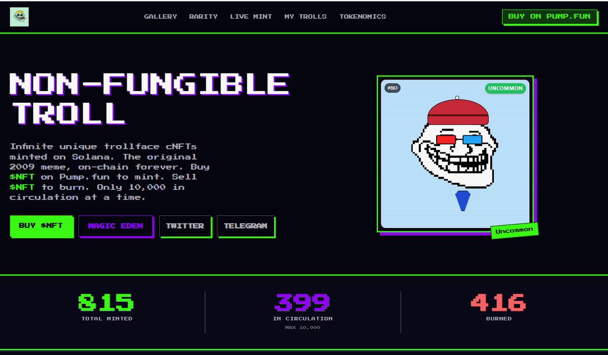 Non-Fungible Troll | $NFT tweet media