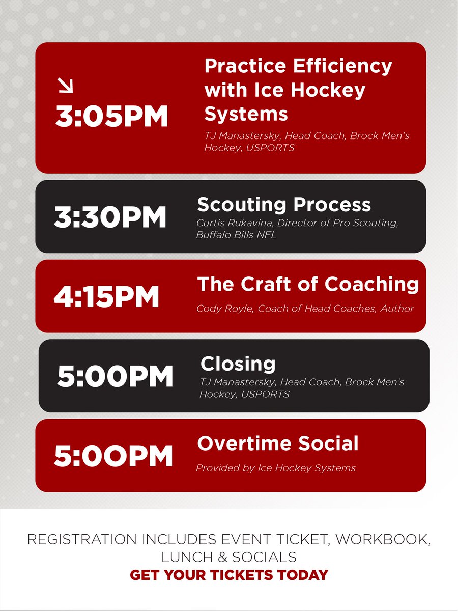 BrockMensHockey's tweet photo. See what’s in store for May 30 during an amazing day of networking &amp; connecting with coaches! 

Limited spaces still available - register now⬇️
🔗https://t.co/2CmchHsfif  

Presented by @icehockeydrills https://t.co/1O4i2spvPz