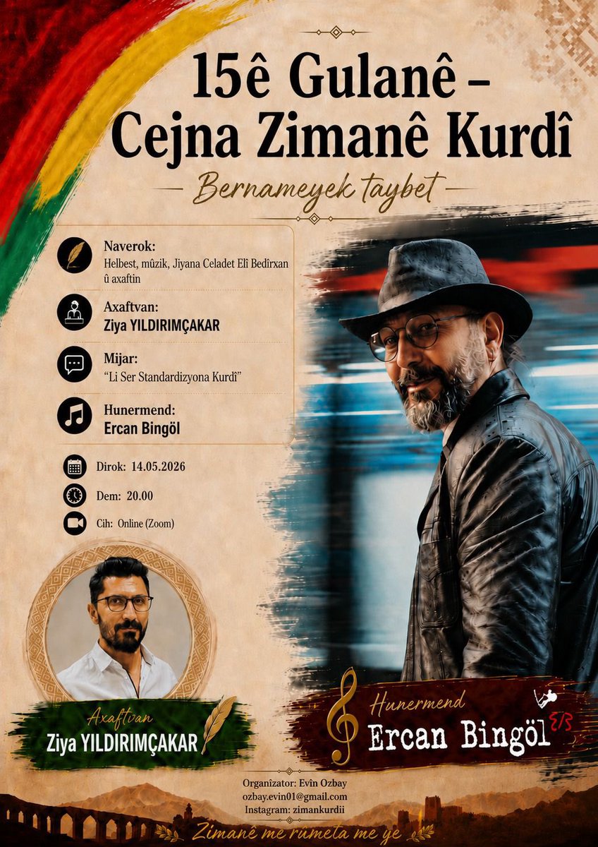 ercanbingol's tweet photo. 💐🎸🎤🎸Cejna Zimanê Kurdî pîroz be! 🎸🎤🎸💐 https://t.co/3BF8CXWwrc