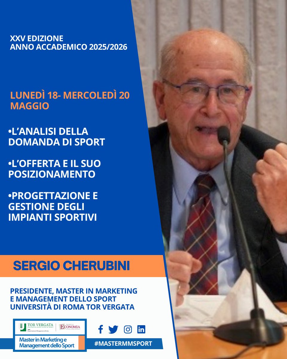 MasterMMSport's tweet photo. 📚𝐋𝐄 𝐋𝐄𝐙𝐈𝐎𝐍𝐈 𝐃𝐄𝐋𝐋𝐀 𝐒𝐄𝐓𝐓𝐈𝐌𝐀𝐍𝐀 - PRIMA PARTE Dal 14 al 22 maggio gli studenti del @master_mmsport lavorano invece su impianti sportivi, business intelligence, ricerca di mercato e pianificazione strategica nel settore sportivo. Leggi i dettagli in descrizione https://t.co/SnqoZUvlfq