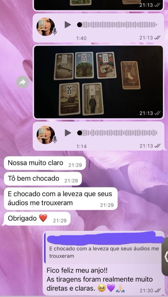 taronina's tweet photo. Mais um feedback de ontem 

🔮Pacote: Dúvidas no amor 

Para agendar: https://t.co/oTGLXrGmNs https://t.co/WFx4sSdHNx