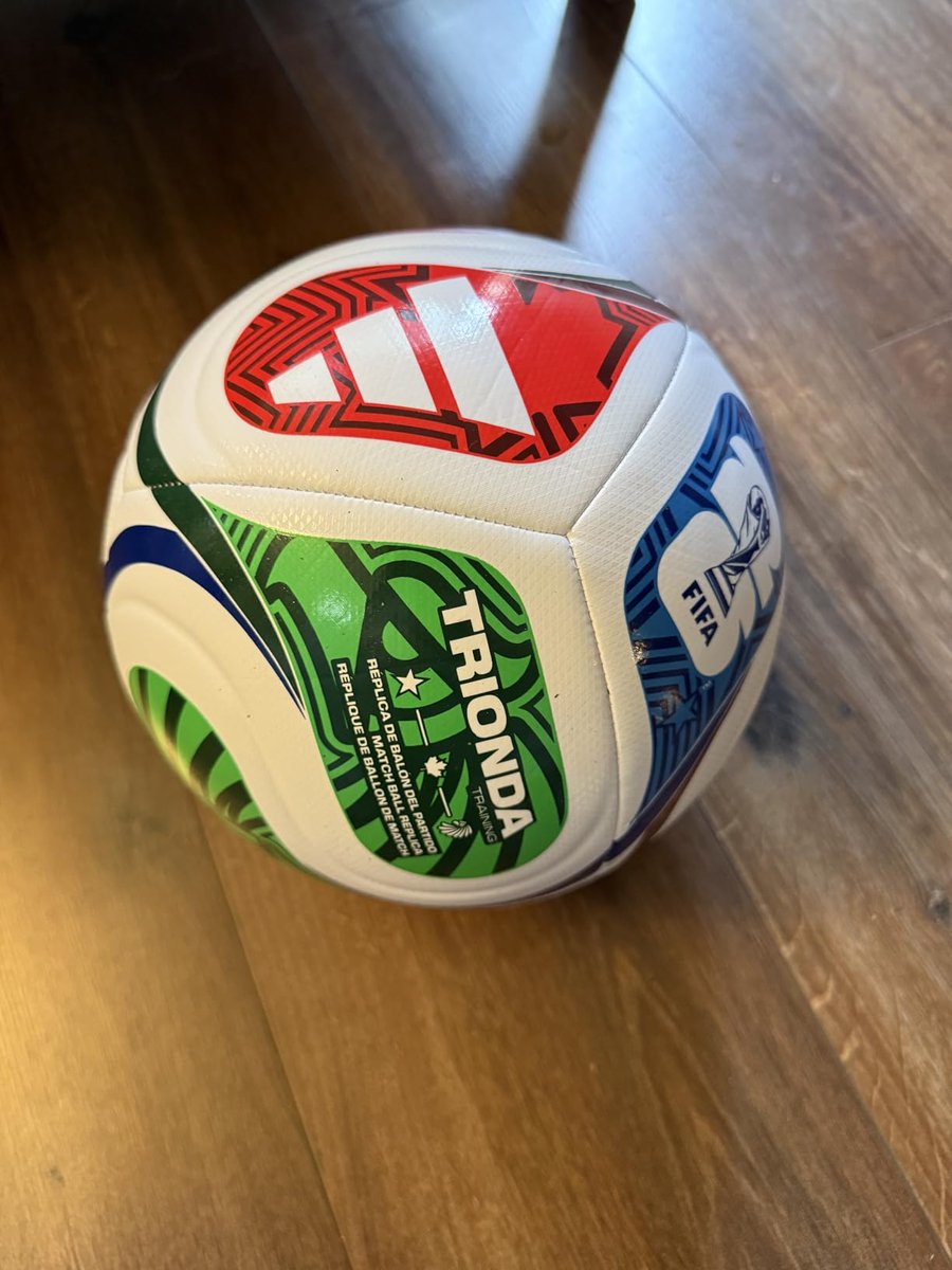 SocZoc's tweet photo. The official match ball of the FIFA World Cup 26™ has landed.
The maple leaf of Canada, the eagle of Mexico, and the star of the United States come together, representing the three host nations.
Shop here: https://t.co/wrgjRArhyL
#WorldCup #FIFAWorldCup #soccerball #footballball https://t.co/8DThDOID2B