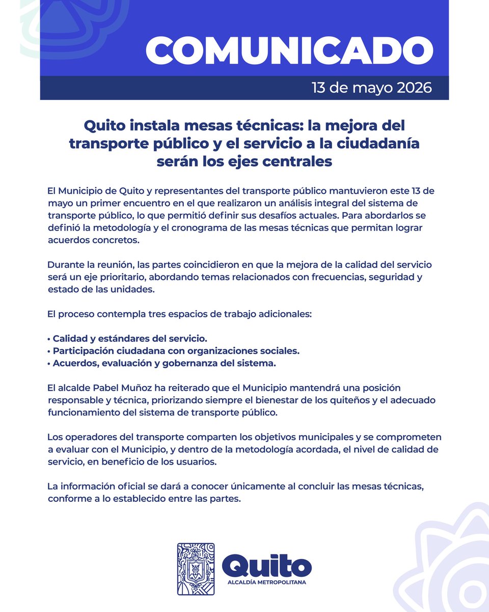 Municipio de Quito tweet media