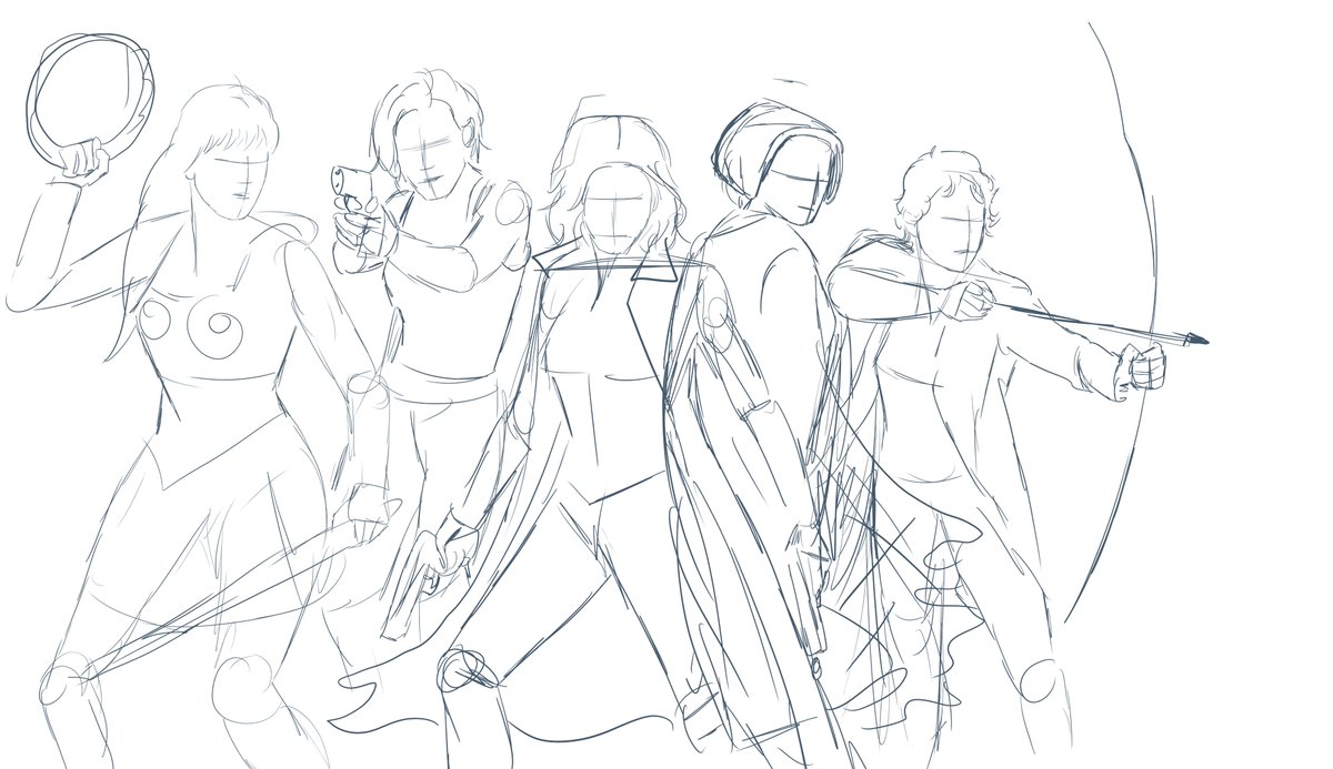 MariaQuinteroDG's tweet photo. Bocetando un crossover con mis heroínas favoritas. Aún no están en orden y quiero añadir a un par más.
Nada más que por el boceto hay dos muy reconocibles. 🤭 https://t.co/sCVMQx9bKX