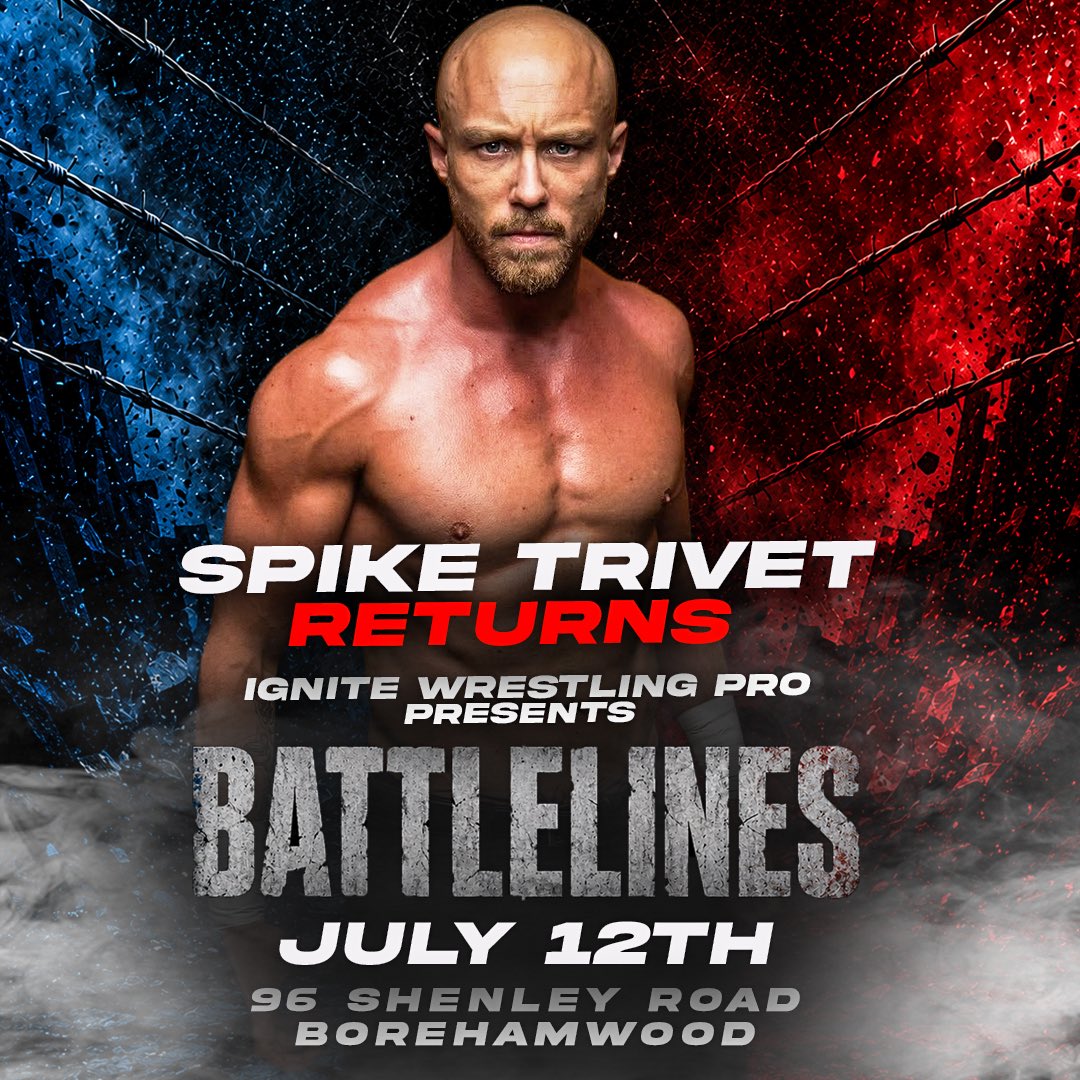 IgniteWresPro's tweet photo. On July 12th Spike Trivet will make his return to Ignite. The last time we saw him he defeated current champion Tommy Tanner, and now he believes he’s earned a title shot… and honestly, we’re not arguing with him!

🎟️ Get your tickets now from https://t.co/fr3DsOOXY7 https://t.co/4z96F8XLO6