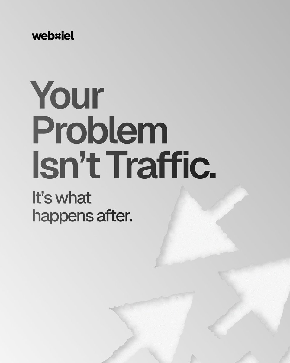 webxiel's tweet photo. Your problem isn’t traffic.

Because getting people to see your business is only one part of the equation.
The real question is: What happens after they arrive?

If people are visiting your page or website but not taking action, the issue might be:

* Weak messaging
* Poor user experience
* Confusing offers
* Broken systems
* Lack of trust or clarity

More traffic won’t fix a conversion problem. A leaking funnel with more traffic is still a leaking funnel. Stop focusing only on getting attention. Start fixing what happens after the click.

Need help identifying the gap? Send us a DM.

#webxiel #techcompany