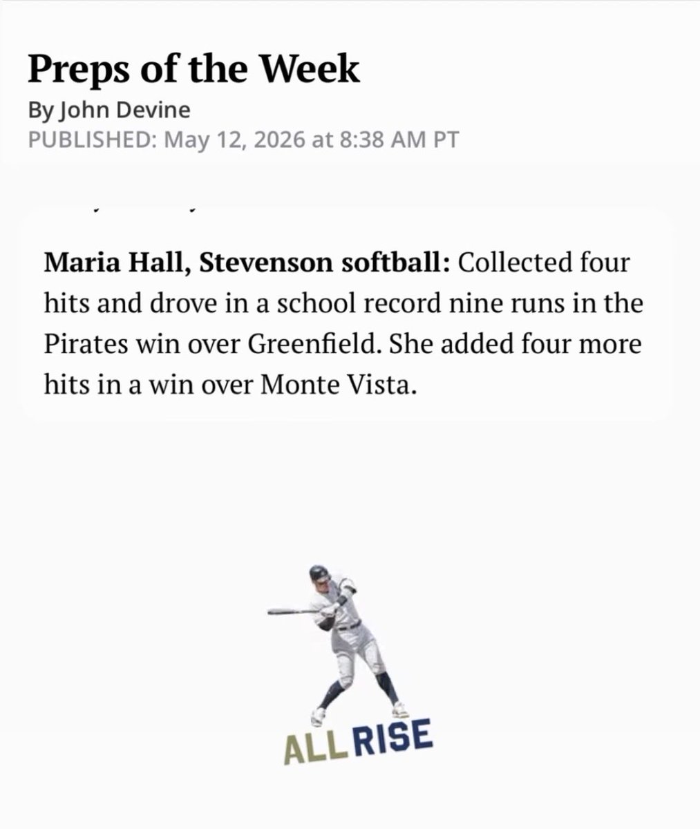 Maria_Hall2028's tweet photo. Thank you @JohnJDevine for the honor of Prep of the Week! @daveg4181 @iamjimmyhill @DRey6431 https://t.co/UJsMqe63Fi