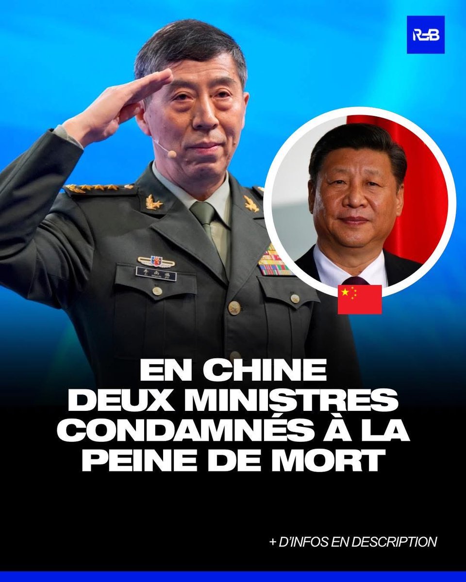 DepecheAES's tweet photo. 🇨🇳 En Chine deux anciens ministres de la Défense chinois condamnés à mort pour corruption, pots-de-vin, abus de pouvoir…

Sous la présidence de Xi Jinping, la campagne anti-corruption continue de frapper les plus hauts responsables du pays. 

Les anciens ministres chinois de la Défense Wei Fenghe et Li Shangfu ont été condamnés à mort avec sursis pour corruption, pots-de-vin et abus de pouvoir par un tribunal militaire chinois. ✍🏽