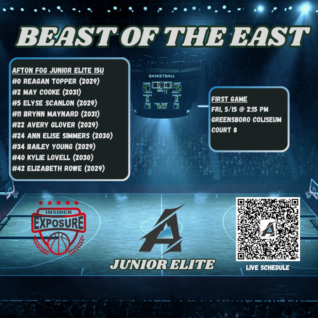 AftonFog's tweet photo. And here's our Junior Elite 15U roster for Greensboro! https://t.co/sJGKJrDH0e