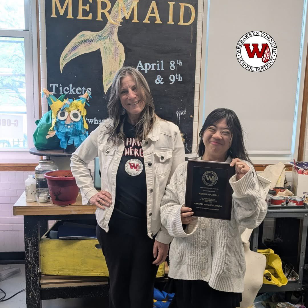 WeehawkenTSD's tweet photo. Congratulations to Amelia Rahhali for winning the Annette Nunziato Award our Outstanding Achievement!
@EricCrespoEDU @FAmato53 @al_orecchio @RobFerullo4 @StefanieCirill1 @SuzanneMera @MrsCullinane @bcalligy @BriannaReganEDU @JColasurdoEDU @WEEGUIDANCEWTSD @MsKallertEDU https://t.co/HL7GMkN5WQ