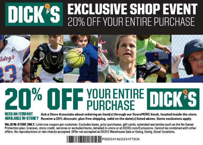 SOTexas's tweet photo. This weekend from 5/15 - 5/18 our partner DICK’S Sporting Goods is offering SOTX friends and family an exclusive discount of 20% off throughout the store! Be sure to show this coupon at checkout. https://t.co/P6pWJD8q0L