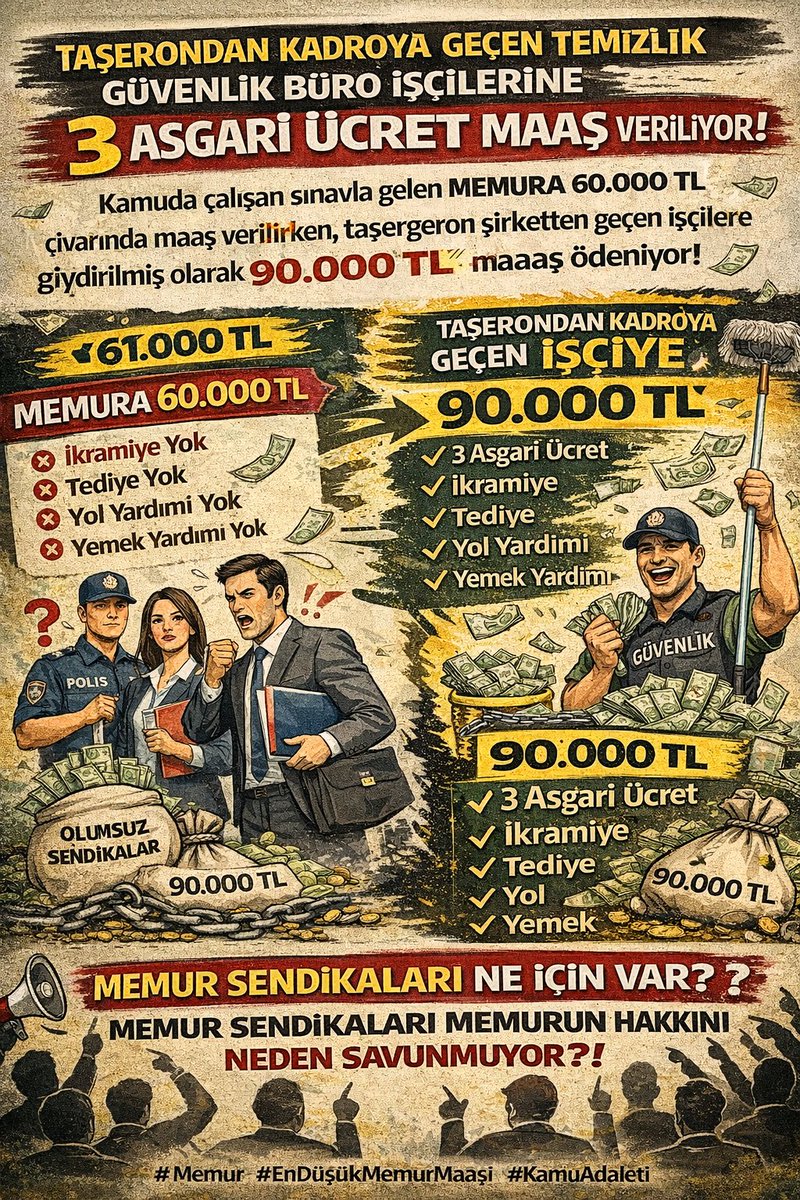 MemurSGK's tweet photo. Kurumlardaki maaş dengesizliği çalışma huzurunu bozuyor. Aynı kamu çatısı altında bu kadar büyük gelir farkı kabul edilemez. #SosyalGüvenlikHaftası https://t.co/RfRfGyapqA