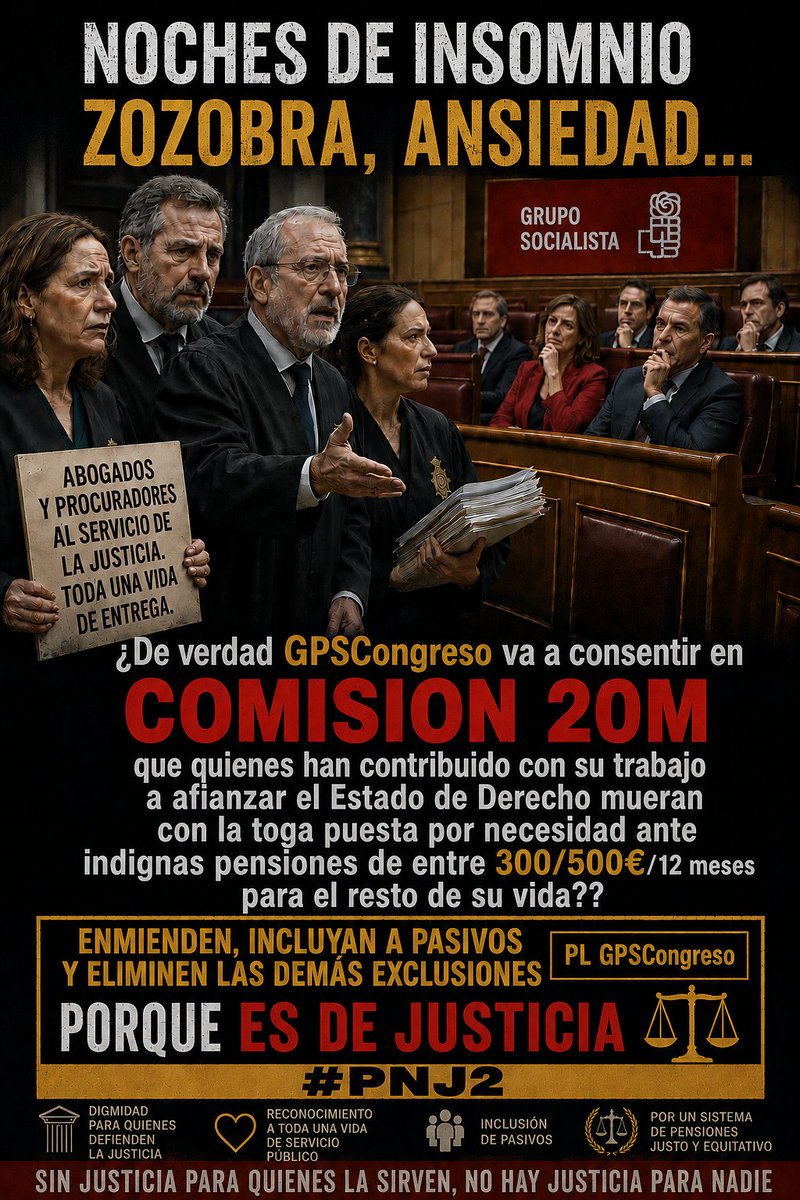 EstevezMayayo's tweet photo. La realidad de abogados y procuradores q no pueden jubilarse, o q jubilados, se quedan sin pensiones @gpscongreso @GPPopular @sumar  @VOX_Congreso #J2JodidosyDiscriminados 🐝🐝🐝🐝 https://t.co/RRcUKfiNDf