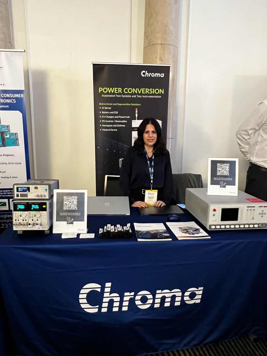 Chroma_USA's tweet photo. We’re headed to #ISPCE2026 in Boston! ⚡
Visit Chroma at Table 19 to see our latest automated test solutions for power electronics, battery systems, EV applications & electrical safety compliance.
📅 May 12–14, 2026
📍 Boston, MA
#EVTesting #BatteryTesting #ElectricalSafety https://t.co/qo9znOfMbn