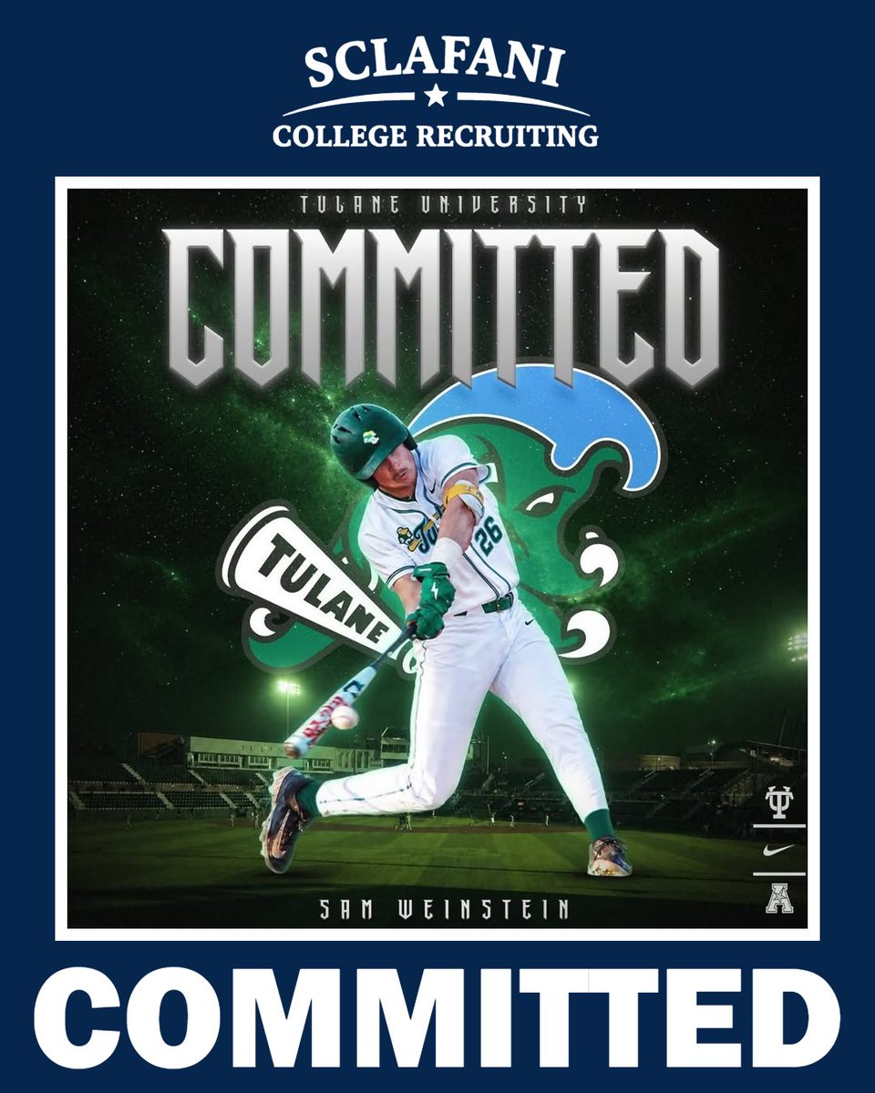SCRprospects's tweet photo. Congratulations to JUCO transfer Sam Weinstein (@weinste15) on his commitment to Tulane University (@GreenWaveBSB)!
Sam was a standout player in high school who began his college career at Appalachian State and later transferred to Mineral Area College, where he emerged as one of the top offensive catchers in the NJCAA. This season at MAC, Sam hit .383 with 18 home runs while providing high-level defensive value behind the plate.
A strong, athletic catcher with legitimate power potential, Sam stands out for his advanced receiving and blocking ability, quick transfer, and consistent sub-2.0 pop times in-game. He shows leadership behind the plate, handles pitching staffs well, and brings impact ability on both sides of the ball.
We’re excited to continue following Sam’s career and look forward to seeing what he accomplishes at Tulane next spring. Congratulations again, @weinste15!