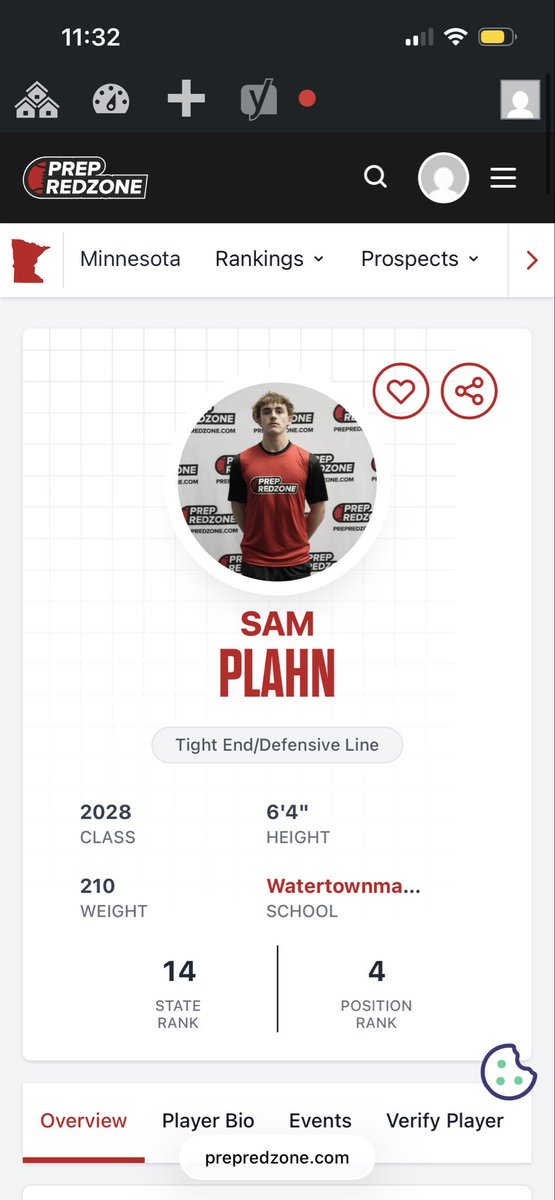splahn08's tweet photo. Thank you to @PrepRedzoneMN for the ranking ! Exited to keep on working! 
@WMRoyalsFB @OJW_Scouting @sixstarfootball https://t.co/eyLTLlLMRf