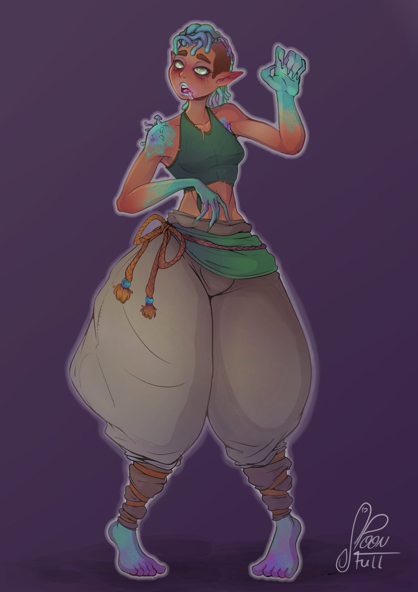 SpoonFullOhDirt's tweet photo. This week's post is another fun commission by @DG_Bossu ! This adorable little undead, mushroom possessed monk! https://t.co/j4P2a0F841