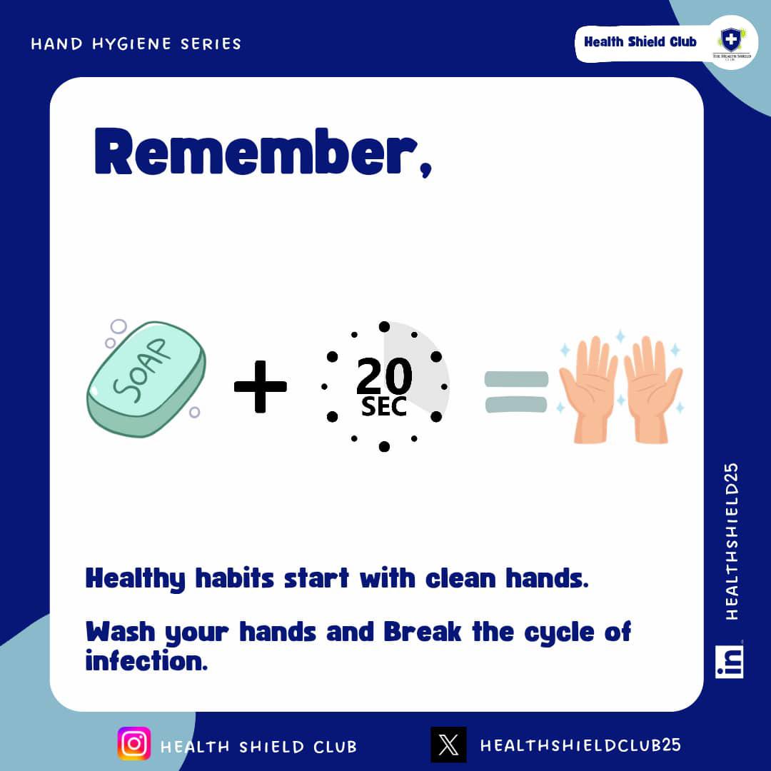 Healthshield25's tweet photo. 🧼✨ CLEAN HANDS, HEALTHY LIVES ✨🧼
Your hands touch hundreds of surfaces every day — phones, money, desks, door handles, and more. Without proper hand hygiene, germs can spread quickly from person to person. https://t.co/lKYgWXB2S6