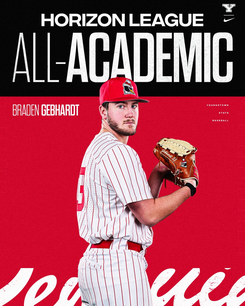 YSUBaseball's tweet photo. Congratulations to 𝐁𝐫𝐚𝐝𝐞𝐧 𝐆𝐞𝐛𝐡𝐚𝐫𝐝𝐭 on being named to the 2026 Valeo #HLBASE All-Academic Team!

The senior-left hander becomes the sixth player in program history to earn All-Academic honors at least three times!

📰: https://t.co/DJdbDKpcLb

#GoGuins🐧⚾️ https://t.co/nvHFOlLZVC