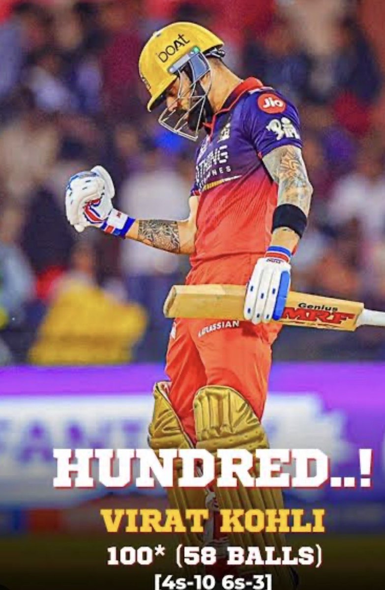AaoHaveliPay's tweet photo. 58 ball  105 bhi aa gaya
Chase bhi ho gya 

Total 9 centuries in IPL now 

Vintage @imVkohli , aise he khela karo bhaisaab 🙏

Another two points secured 
Bholenath ki kripa 🙏 https://t.co/jhO6kRnLAQ