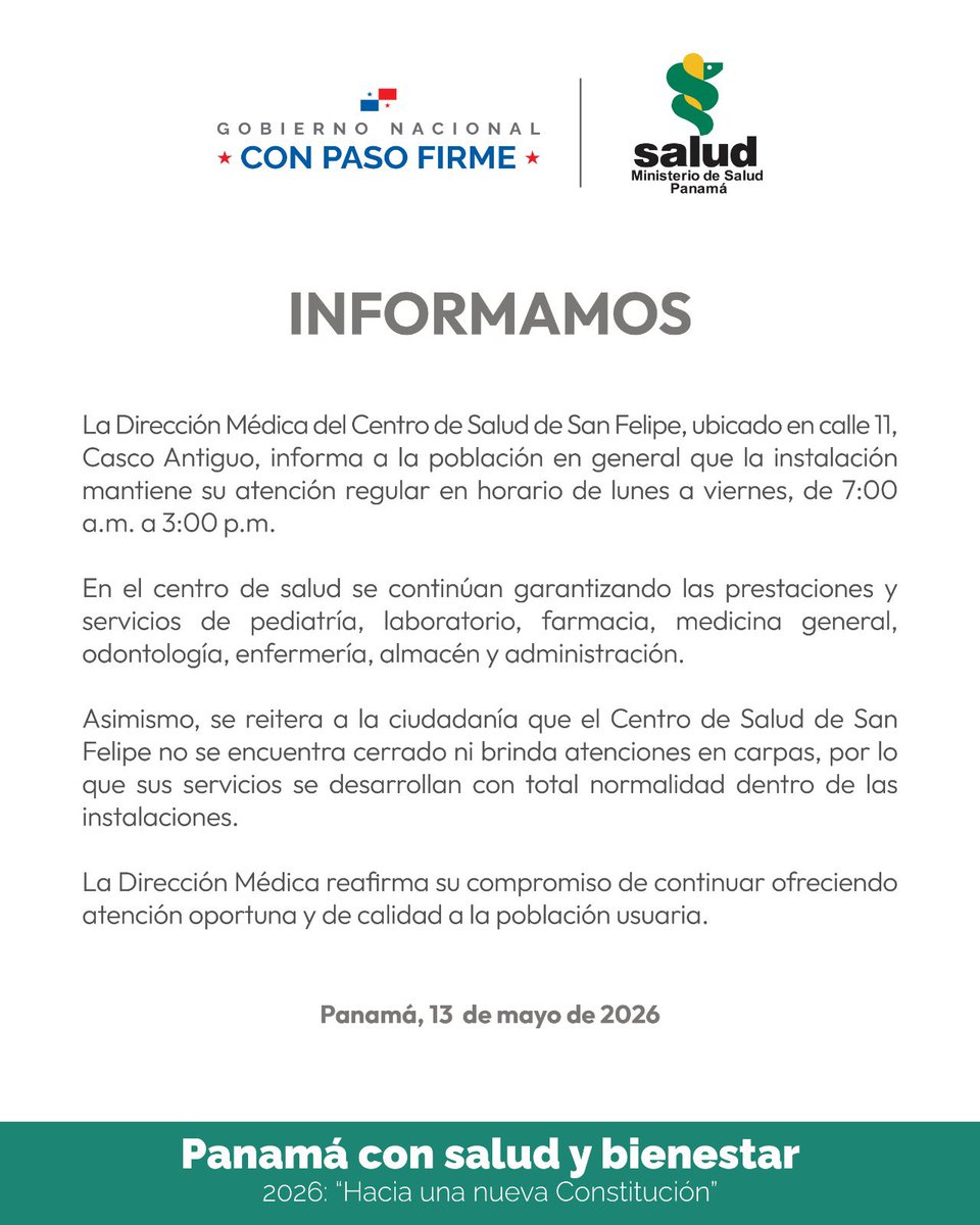 Ministerio de Salud de Panamá tweet media