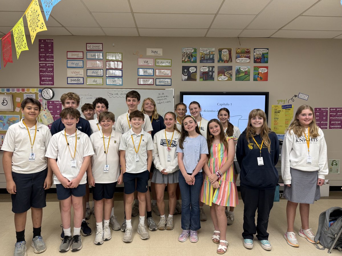 EpiscopalBR's tweet photo. Middle School Spanish classes had a special treat – guest Spanish Teachers for the Day! To celebrate 5 de Mayo, Vivienne and Lucy, supervised an escape room activity to teach students about the day and the Battle of Puebla. They organized a fiesta and met with the Dept Head. https://t.co/Zn3cK5Knfv