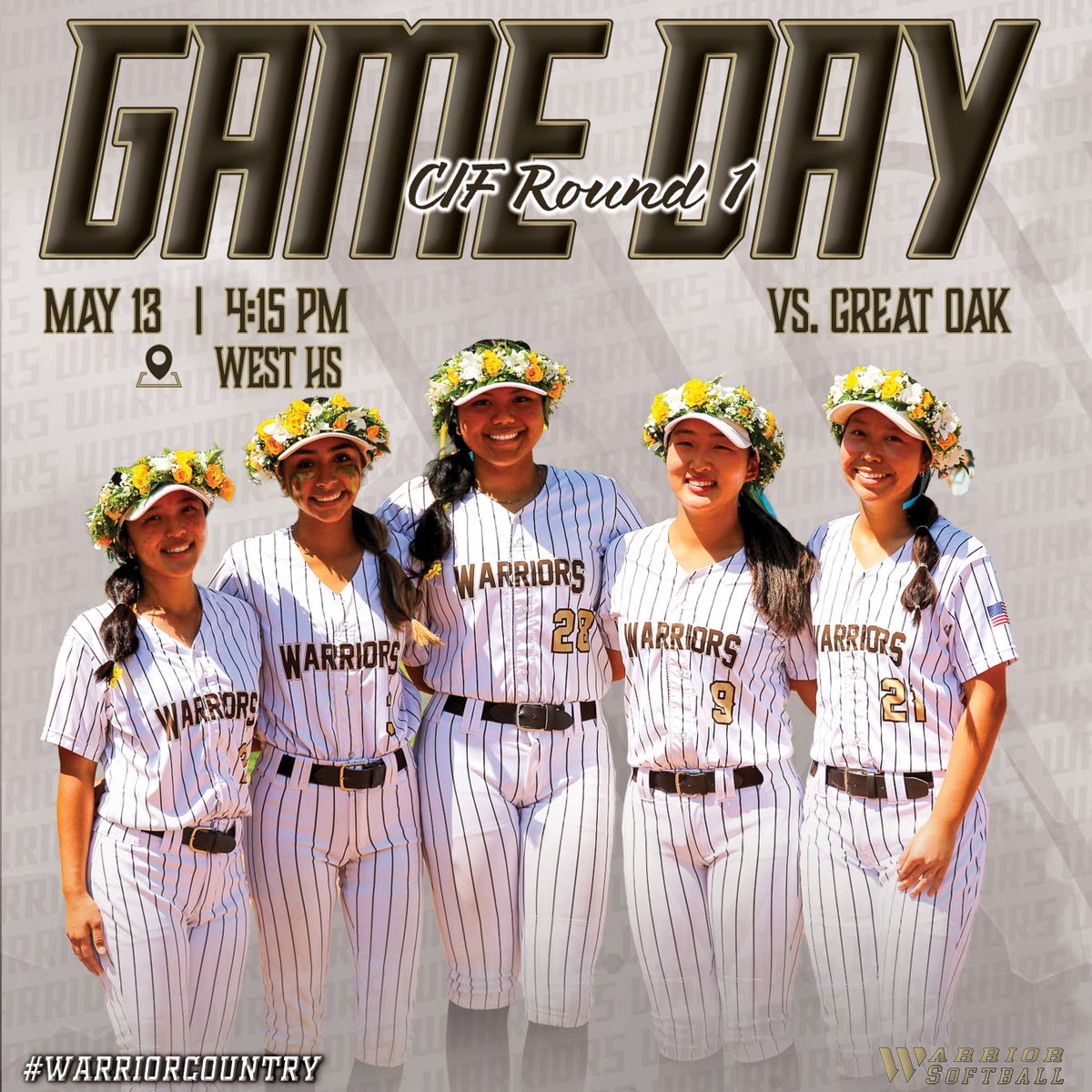 WestHS_softball's tweet photo. It’s CIF playoff time! We take on Great Oak in the first round this afternoon at 4:15pm.   #letsgo #warriorcountry https://t.co/lFMxB4q5bR