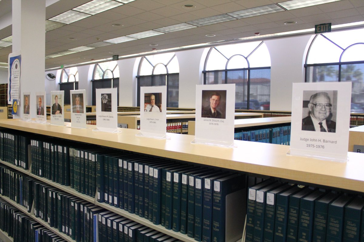 rclawlib's tweet photo. Stop by the Victor Miceli Law Library in Riverside to see our display featuring the Board Presidents and Library Directors who have guided RCLL for 85 years. Read more about the Library's history on our website: https://t.co/7gYZOScyb4 https://t.co/52m5gIE9Fi