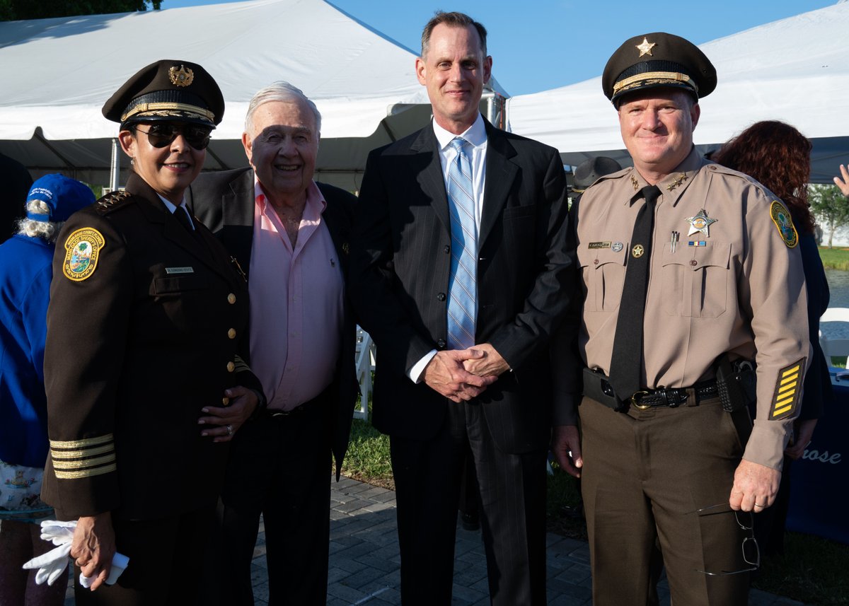 FBIMiamiFL's tweet photo. SAC Skiles (2nd from r) is seen with Miami-Dade Sheriff Cordero-Stutz, Joseph Dippell, Jr. and Miami-Dade Undersheriff Carothers during the 45th Annual Miami-Dade Law Enforcement Officers Memorial Ceremony. #FBIMiami Fallen FBI Agents Ben Grogan and Jerry Dove, who were killed in the line of duty on April 11, 1986, in Pinecrest, were recognized at the ceremony. The FBI is honored to participate in this annual event that brings together law enforcement, families of the fallen, and the community to ensure the bravery of the deceased officers is never forgotten. #NationalPoliceWeek #WallofHonor