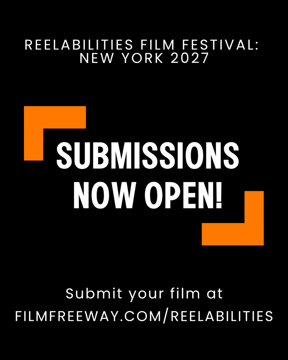 ReelAbilities's tweet photo. Submissions are open for ReelAbilities Film Festival: New York 2027!

We accept features, shorts, narratives and documentaries completed on or after Jan 2025. We prioritize films that are made by disabled creators.

Submit your film 🎥  https://t.co/scmxohiMx9 https://t.co/8qfEyUMtYj