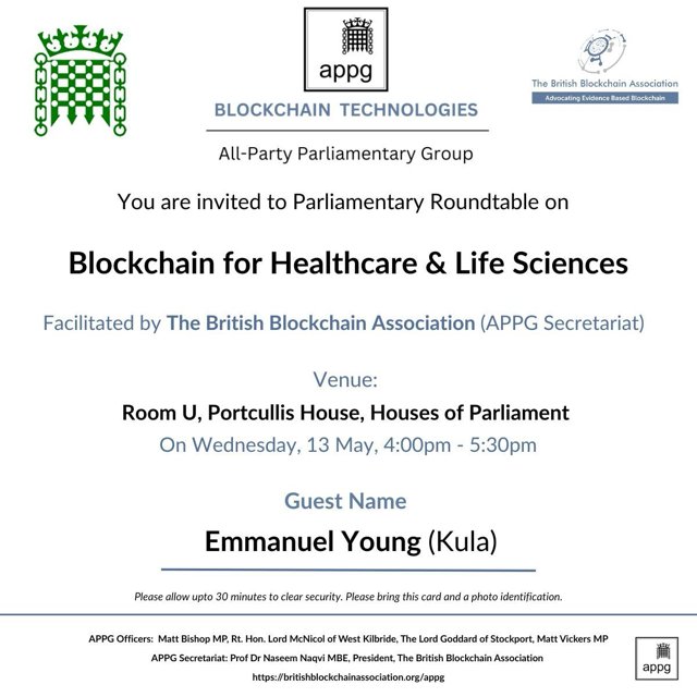 TheDePINCat's tweet photo. It was an honour to sit in on the Blockchain for Healthcare & Life Sciences Parliamentary Roundtable hosted by @APPGBloc,  @Brit_blockchain and @DrNaseemNaqvi in Portcullis House today.

Quick insight: the gaps in data management and data access monitoring across the NHS may be something a blockchain could solve.

Customary post discussion pint had at St Steven's Tavern. 🍺

Full recap soon.