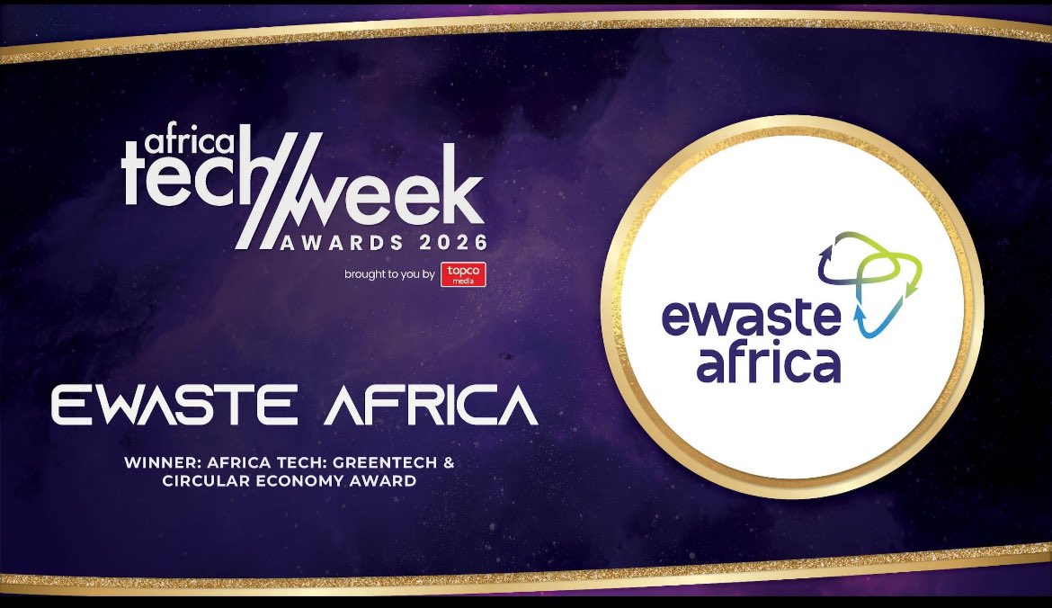 AfricaTechWeek's tweet photo. A huge congratulations to Ewaste Africa🤩♻️🌐They take home the Africa Tech: Greentech Circular Economy Award 🏆

#ATWAwards #ATW2026 #TopcoMedia https://t.co/5gnlpE427G