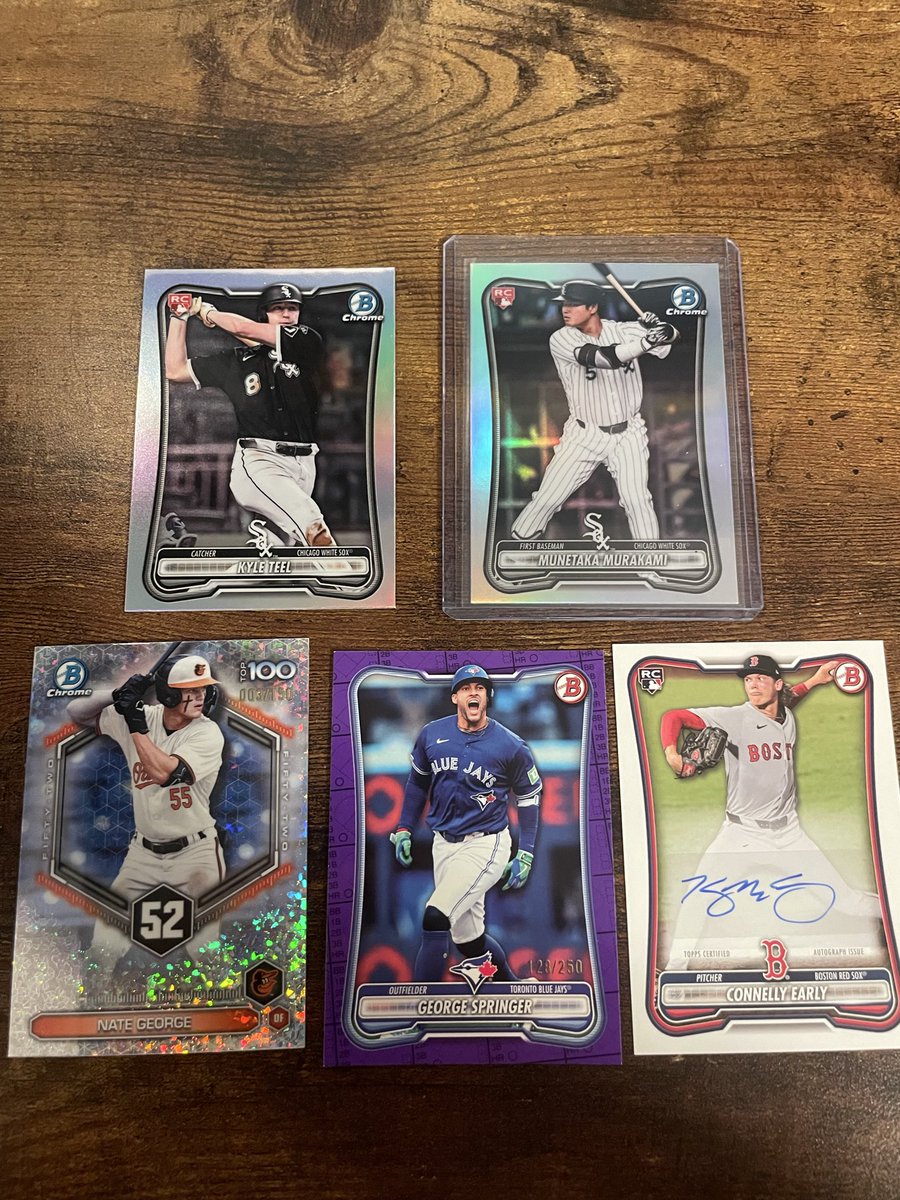 RaefD20's tweet photo. @CardPurchaser safe to say Bowmans blasters might be juiced. Picked up 2 and WOW https://t.co/7UzYX7YatH
