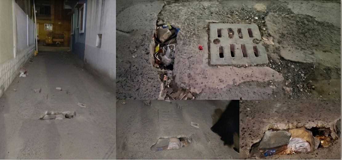 SumairTrs's tweet photo. @PrlsecyMAUD @ZC_Khairatabad @GHMCOnline @Dc13K REMINDER Repair to road Pot holes in front of 13-5-431/A/51 Mehboob Colony  Tallagadda opp grave yard Reliance Hitech school pasing dranger to the passers by &amp; vehicles needs immediate repair &amp; replacement damage manhole 9676621937 https://t.co/pD1yZDnDvp