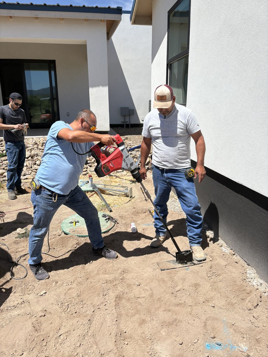 HMICompany's tweet photo. When a contractor ran into a serious settlement problem, HMI account manager Austin didn’t just offer advice over the phone; he flew out to the jobsite and got in the trenches with the crew.

The casita and house were sinking, floors were dropping out of level, and the crew needed a fix fast.

Over two days, Austin worked side-by-side with the contractor to lift and stabilize the foundation and bring the interior slabs back where they belonged using over 700 pounds of high-density polyurethane injection.

That’s how we do things at HMI - real support, real people, and jobsite guidance when contractors need it most.