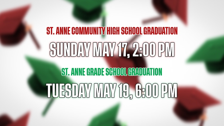 SACHS302's tweet photo. St. Anne Unit District 24 graduations ⬇️

SACHS graduation will be held on Sunday, May 17 at 2:00 PM at the main gym.

SAGS graduation will be held on Tuesday, May 19 at 6:00 PM at the main gym. https://t.co/J4aBCuHAim